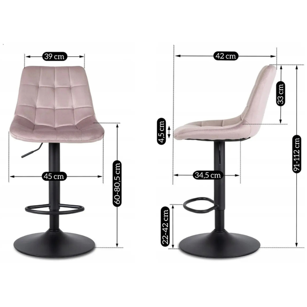 Scaun &icirc;nalt reglabil Mebel Elite Arcos 2 Pink, 45 x 42 x 91&ndash;112 cm 5727608 foto