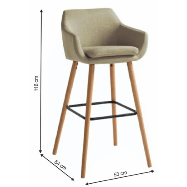 Scaun &icirc;nalt Mobhaus Tahira Beige/Beech, 53 x 54 x 116 cm 5326762 foto
