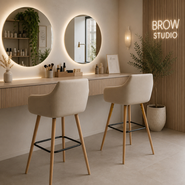 Scaun &icirc;nalt Mobhaus Tahira Beige/Beech, 53 x 54 x 116 cm 5326762 foto