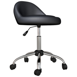 Taburet profesional cu spătar HomCom 503-026V00BK, negru/argintiu 5883978 foto