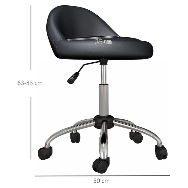 Taburet profesional cu spătar HomCom 503-026V00BK, negru/argintiu 5883978 foto