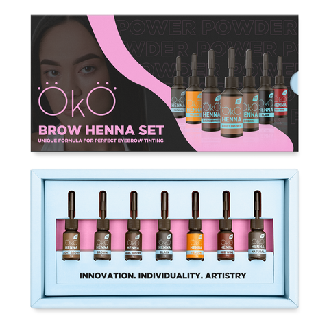 Set henna pentru spâncene OKO Power Powder 5g SETHENNA5 foto