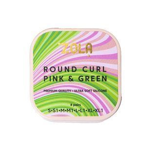 Bigudiuri pentru laminare Round Curl Pink & Green (S, S1, M, M1, L, L1, XL, XL1) ZOLA AS524 foto
