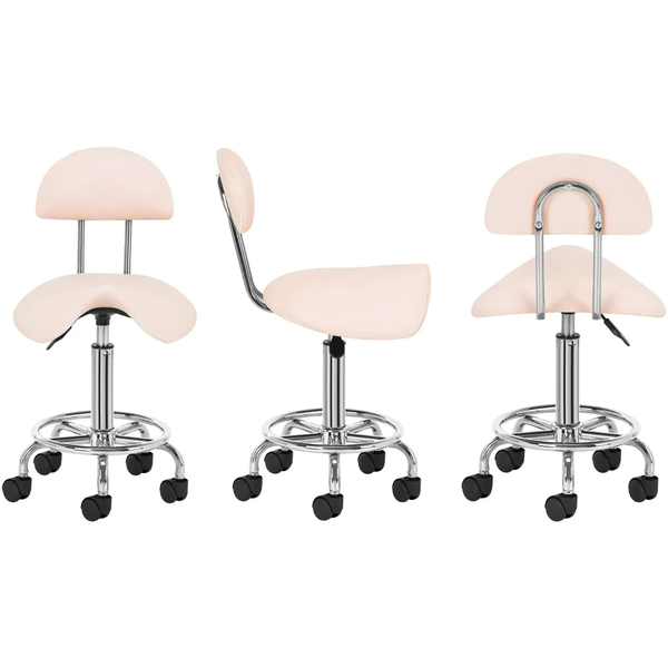 Регулируемый косметологический стул Activeshop 6001 Pink/Chrome, розовый/хром 5904390 фото