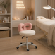 Taburet cosmetic reglabil HomCom 921-878V00WT White/Pink, alb/roz 5880635 foto 2